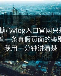你以为糖心vlog入口官网只是个词｜其实牵着一条真假页面的鉴别技巧…我用一分钟讲清楚