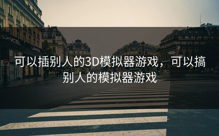 可以插别人的3D模拟器游戏，可以搞别人的模拟器游戏