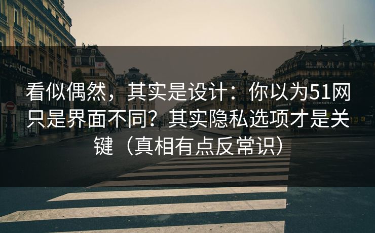 看似偶然，其实是设计：你以为51网只是界面不同？其实隐私选项才是关键（真相有点反常识）